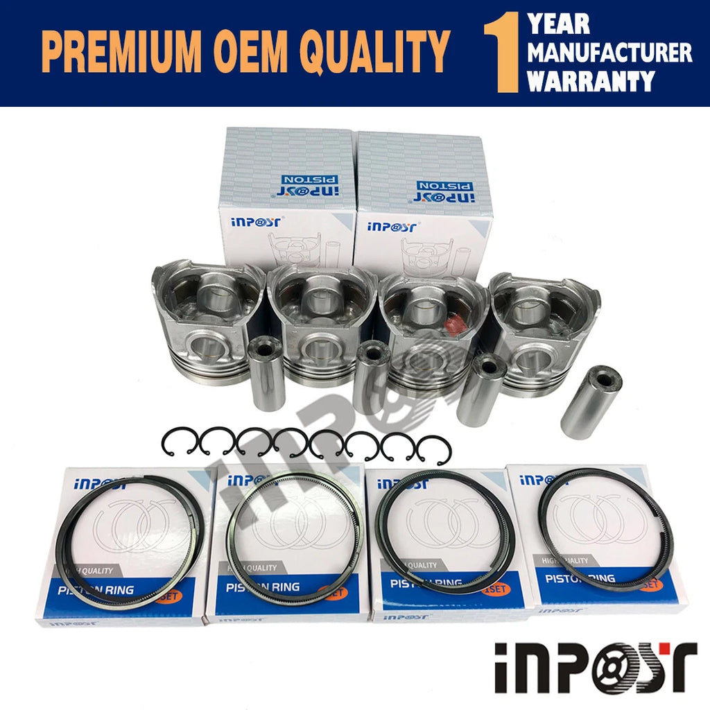 Set of 4 Piston + Ring Kit STD 83mm for Kubota V2003 (2003)