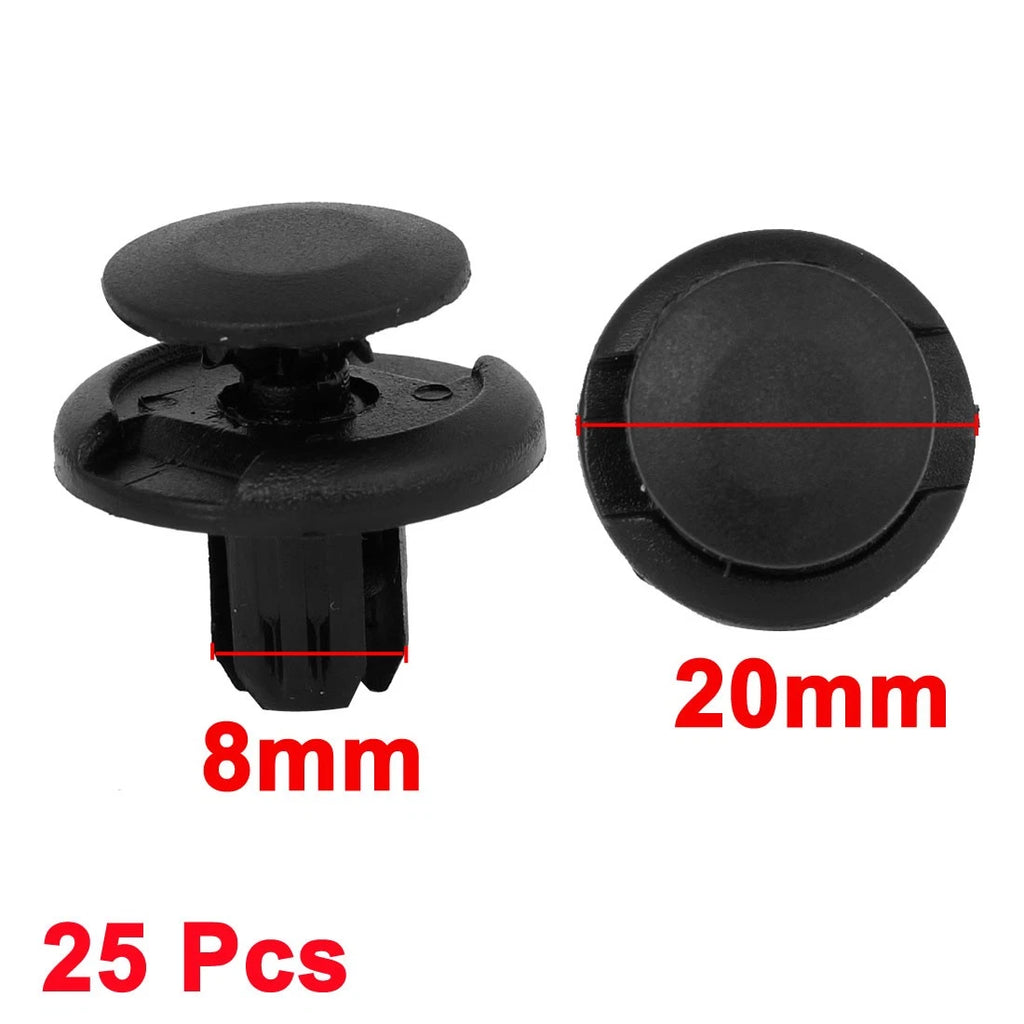 Push in Nylon Rivet Clip Fastener for Honda Accord (2003–2017) 8mm 25pc