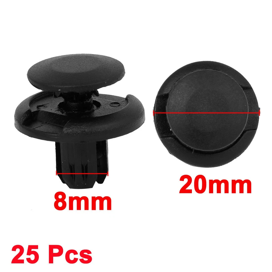 Push in Nylon Rivet Clip Fastener for Honda Accord (2003–2017) 8mm 25pc