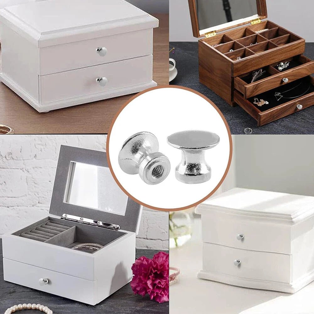 12Pcs Silver Vintage Mini Knob Pull Handle for Drawer Cabinet