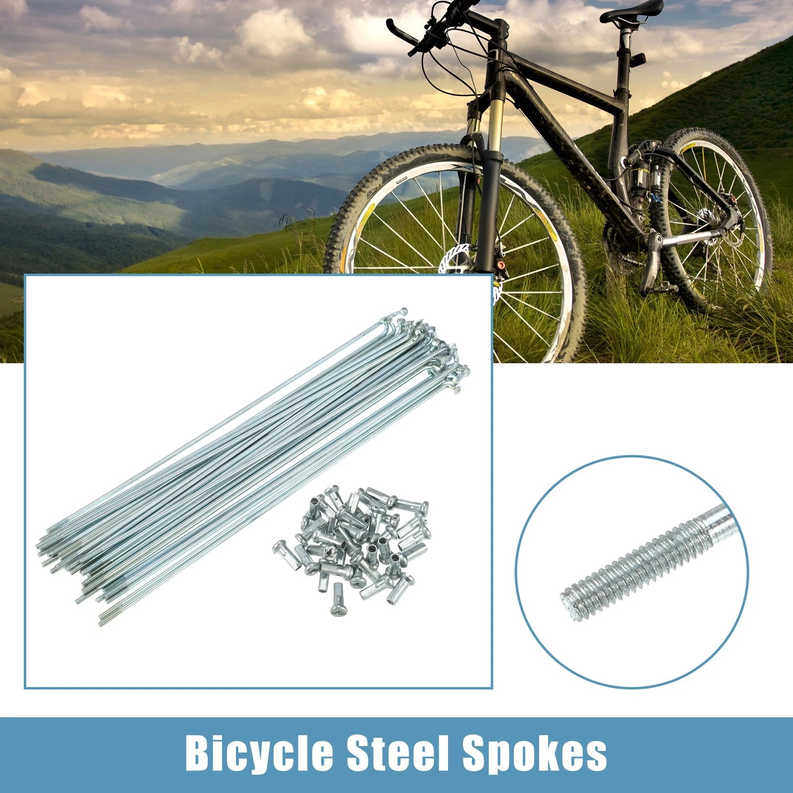36pc J Bend Bicycle Steel Spokes 166mm with Nipples for Universal (2000–2000)