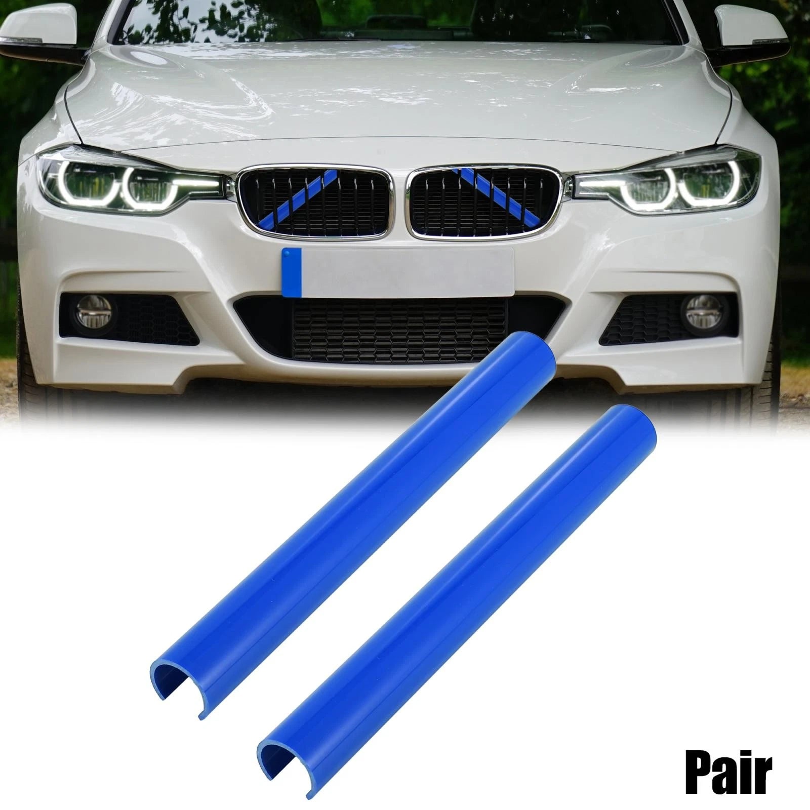 ABS Front Grille Trim Strips Cover Decor Blue for BMW 5 6 7 (2004–2018)