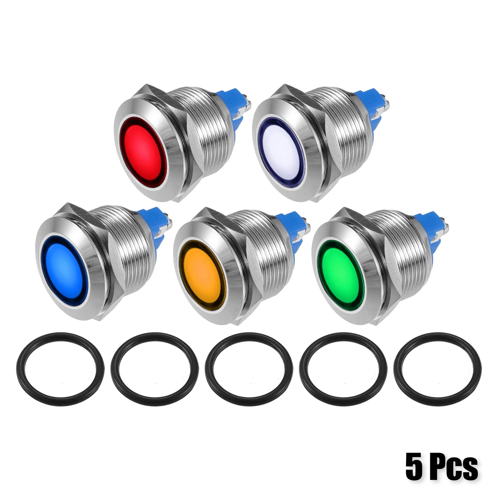 5pcs LED Indicator Light 19mm for Car Interior (230V)