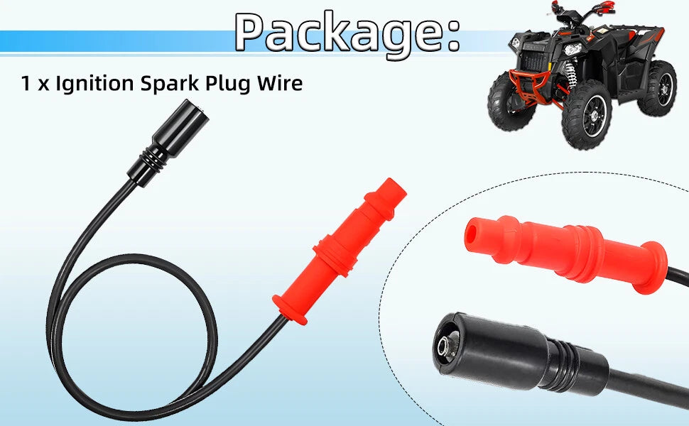 Ignition Spark Plug Wire & Cap for Polaris Sportsman 500 2008–2013, 550 2014