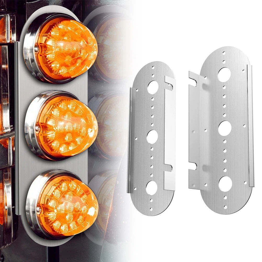 Pair of Radius Watermelon Air Cleaner Front Light Bracket Mounts for Peterbilt