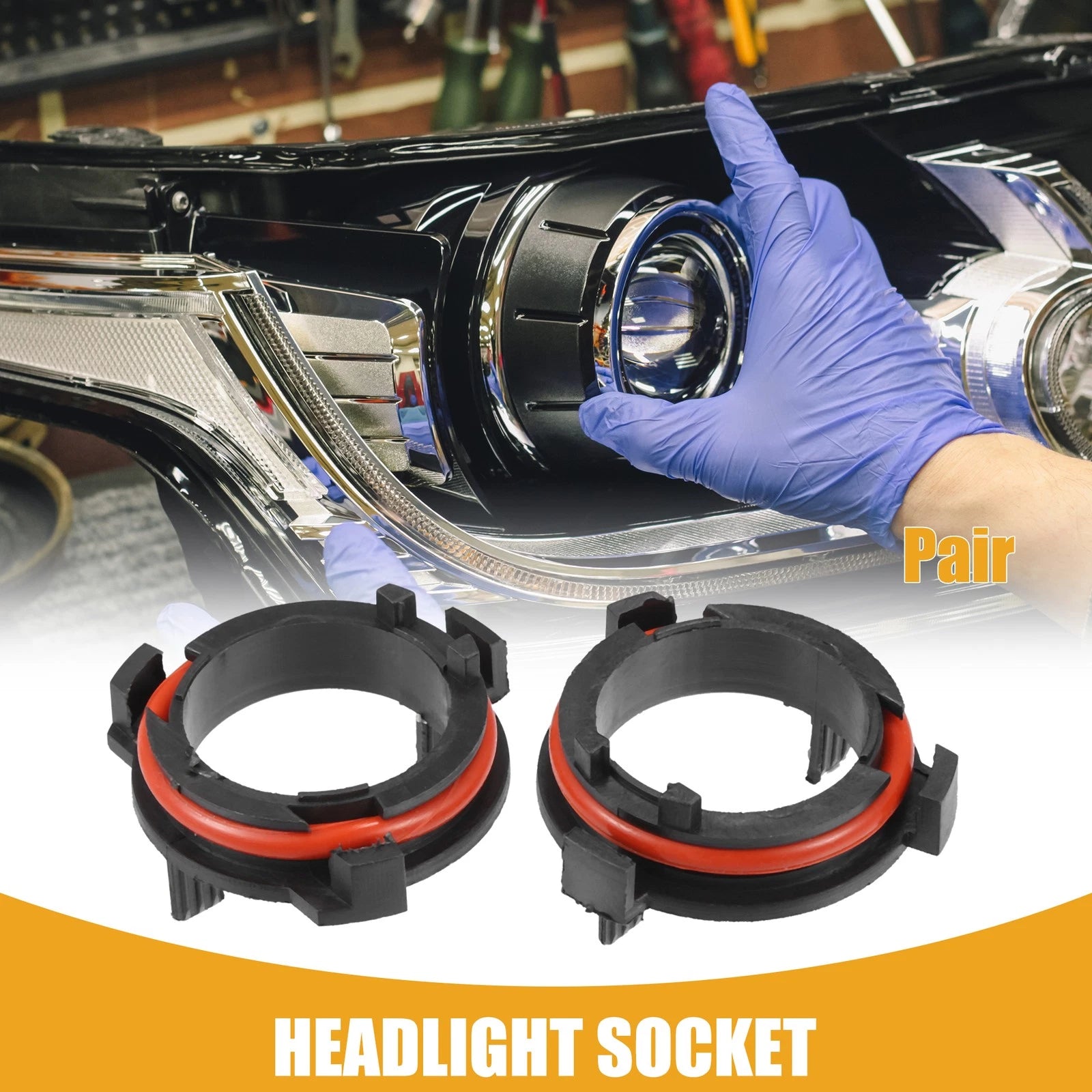 LED Headlight Bulb Retainer Holder Pair for Honda (2005–2015)