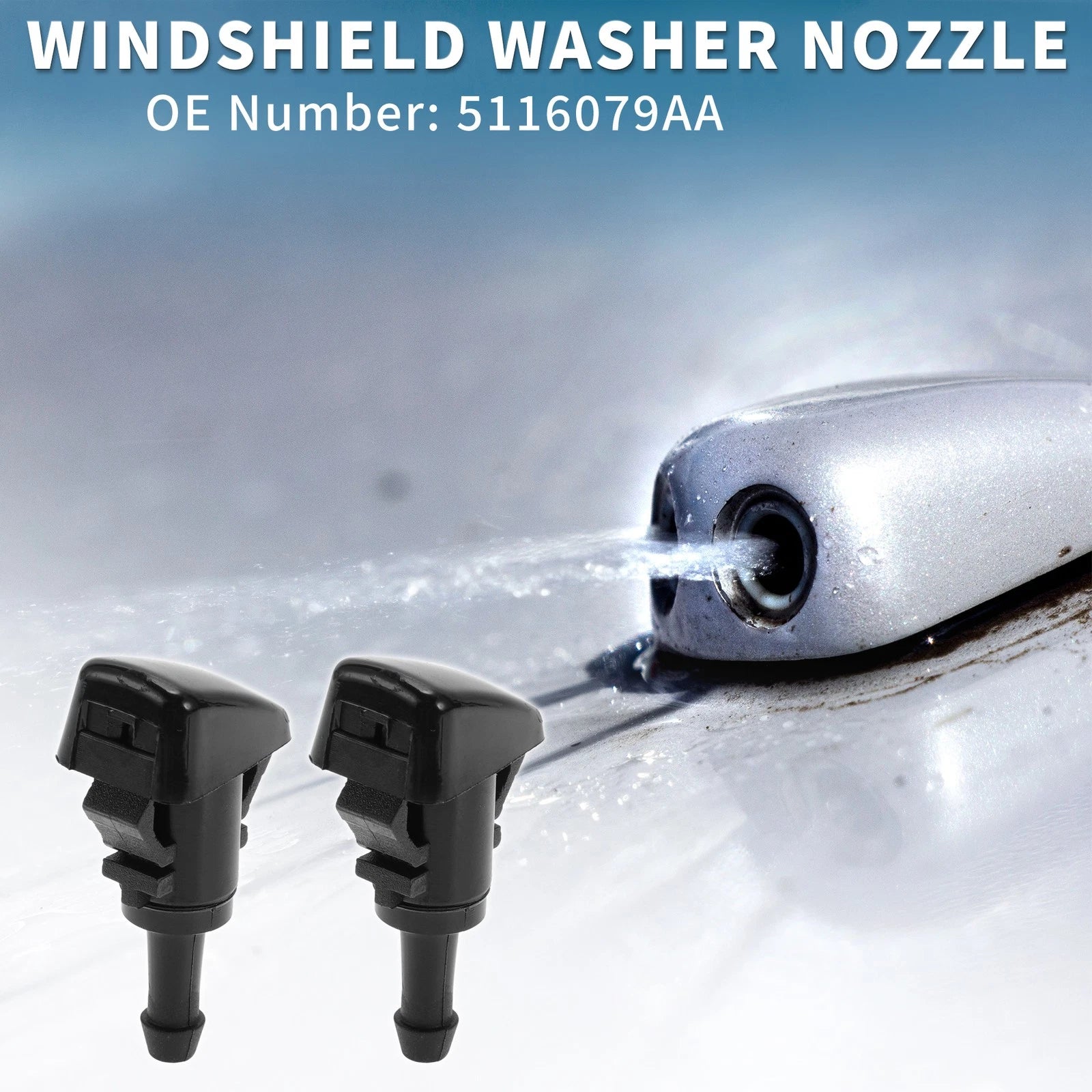 Front Windshield Washer Nozzles Set for Chrysler Aspen (2007–2009)