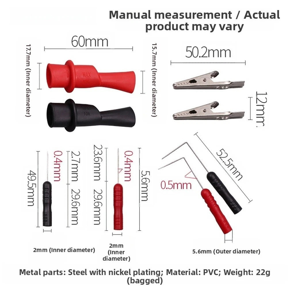 Multimeter Test Leads for Automotive Troubleshooting (0.4mm Probe Diameter)