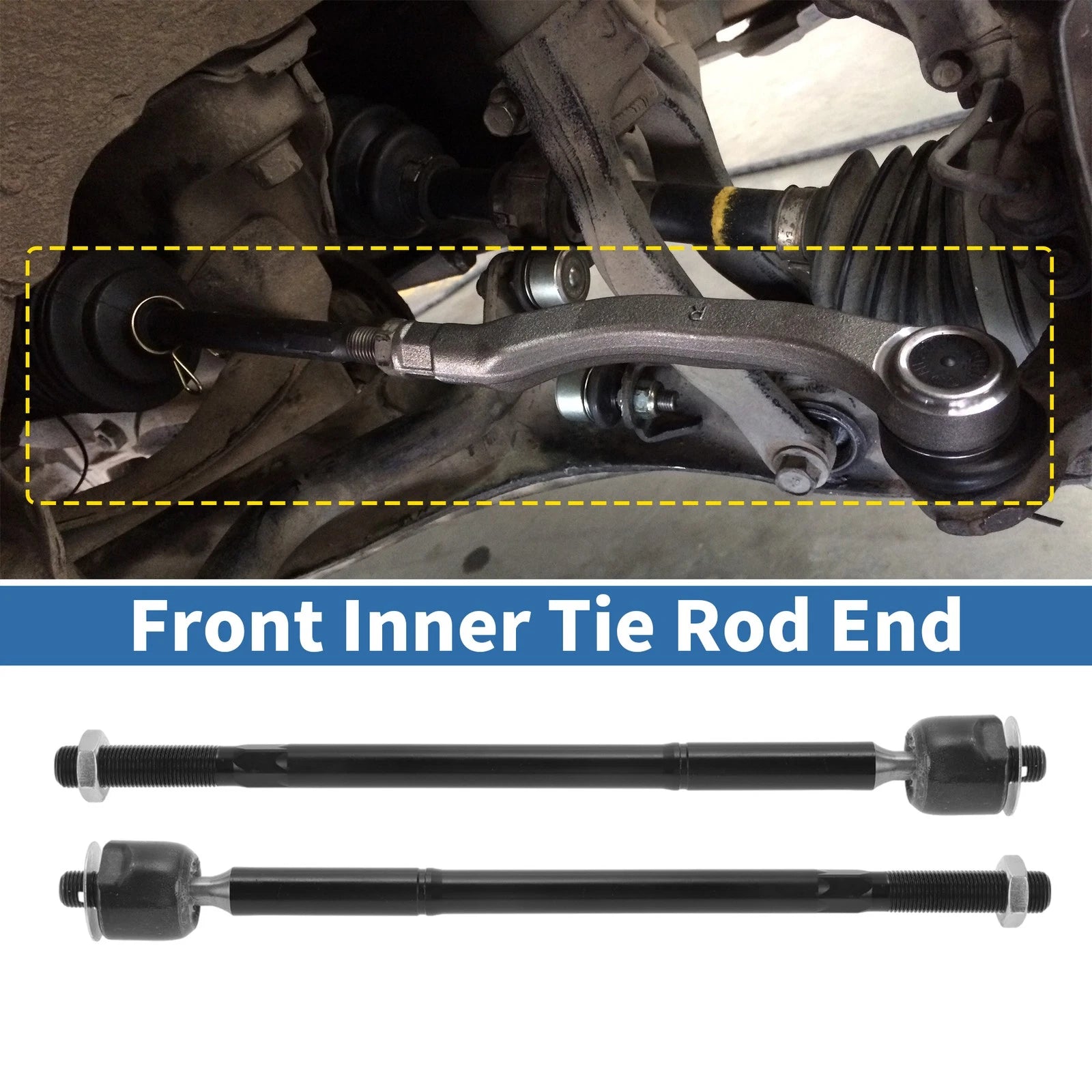 2 Pcs Front Inner Tie Rod End Links Replacement for Toyota Matrix (2009–2014)