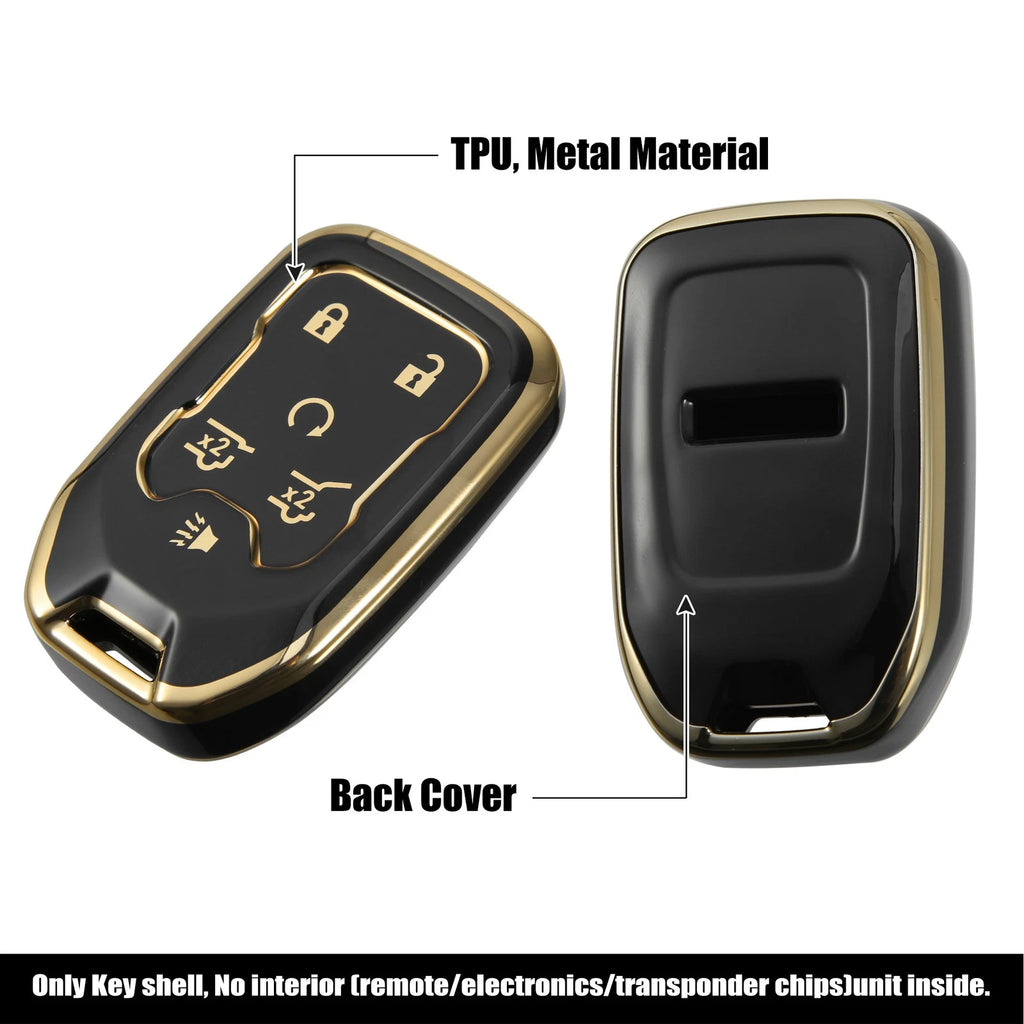 Smart Key Fob Cover Case for GMC Terrain (2017–2021) 6 Button Black