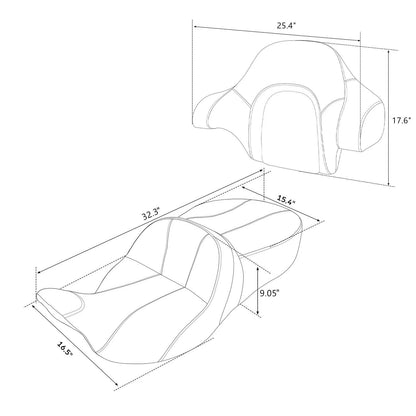 Gel Seat Backrest for Harley Electra Glide, Street Glide (2014–2023)