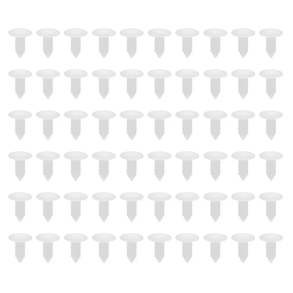 60pcs 7.8mm Plastic Car Interior Rivets Fastener Retainer Clips White