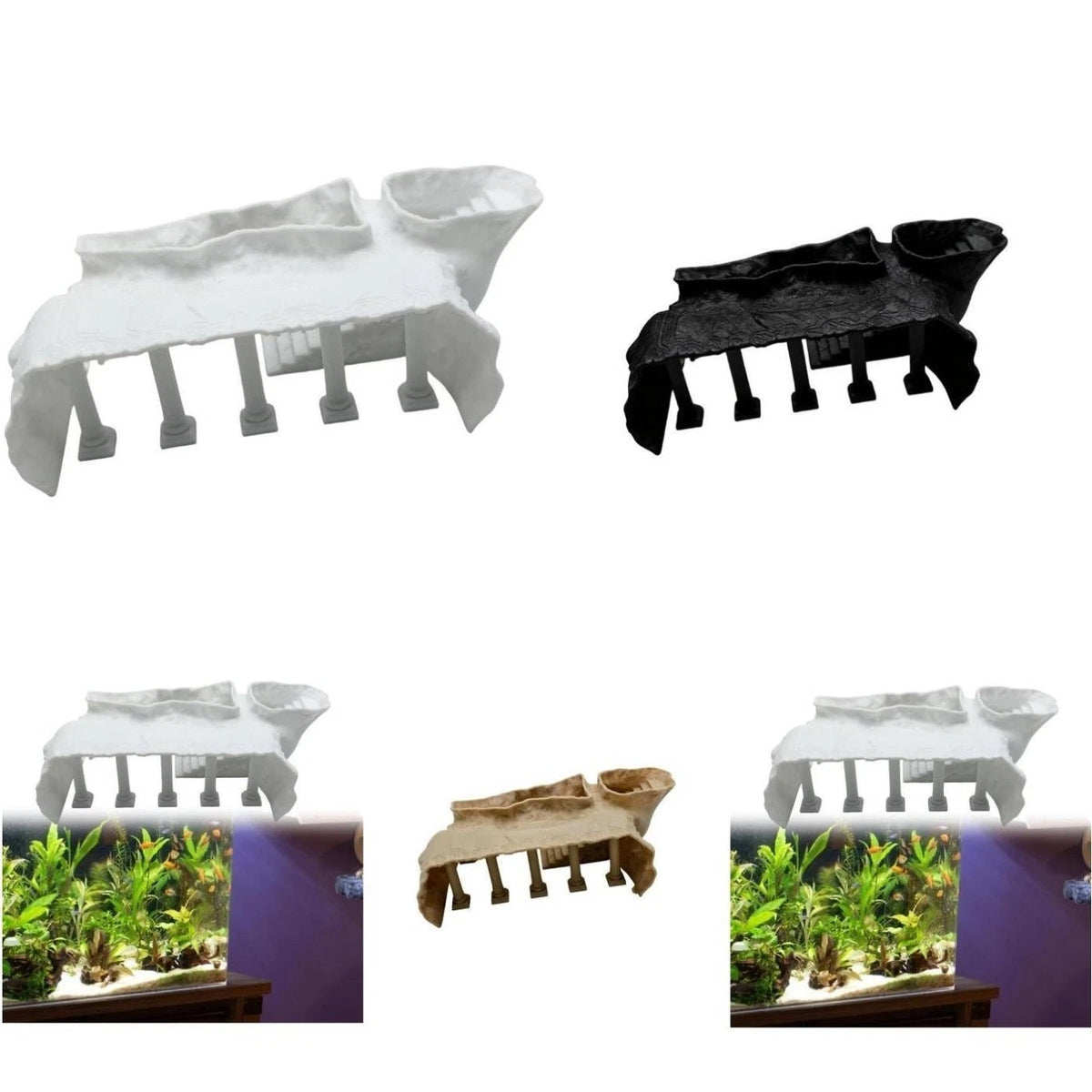 Resin Tunnel Aquarium Decoration with Roman Column Design