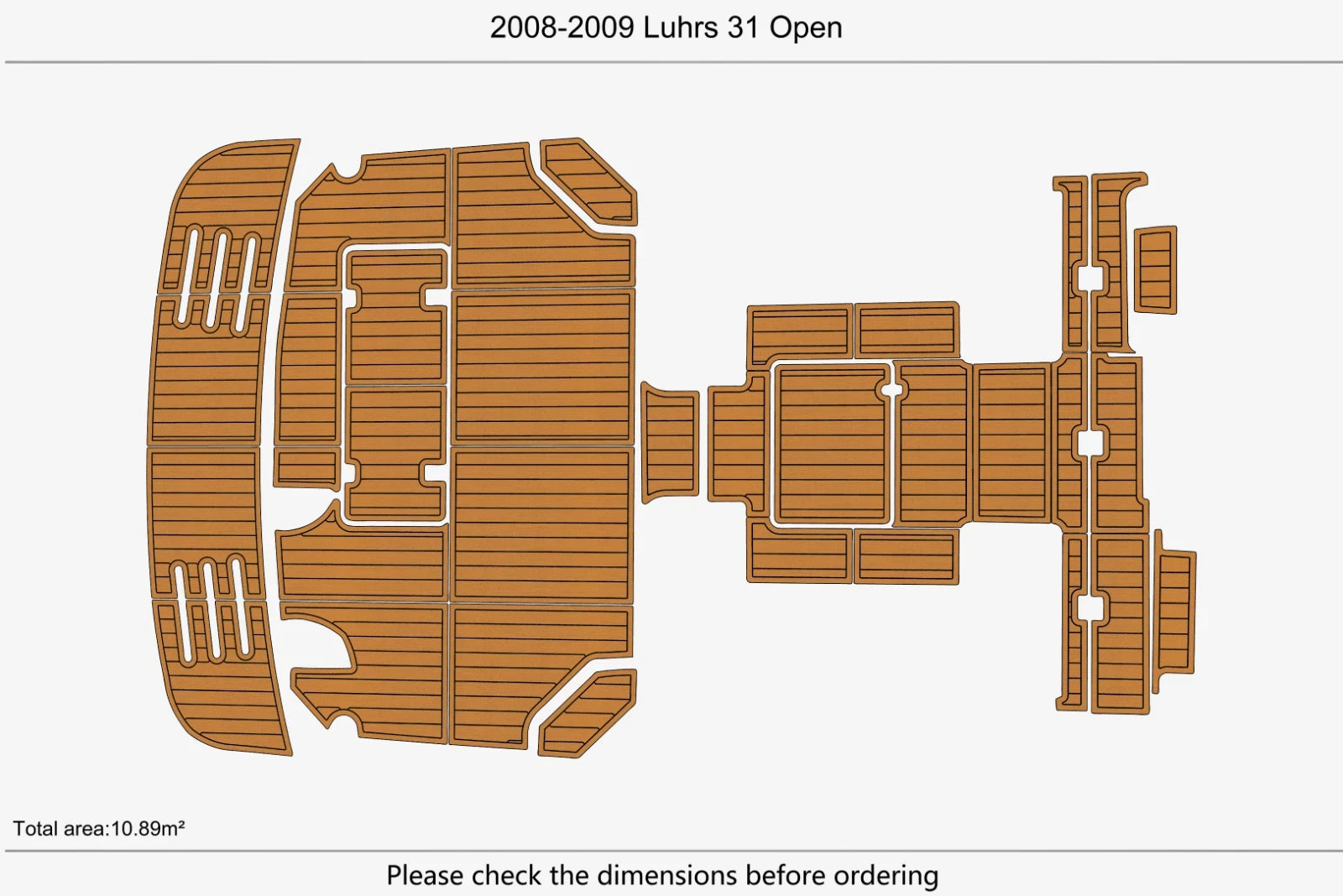 EVA Pads for Luhrs 31 Open (2009) - Cockpit Marine Foam Teak Deck Flooring