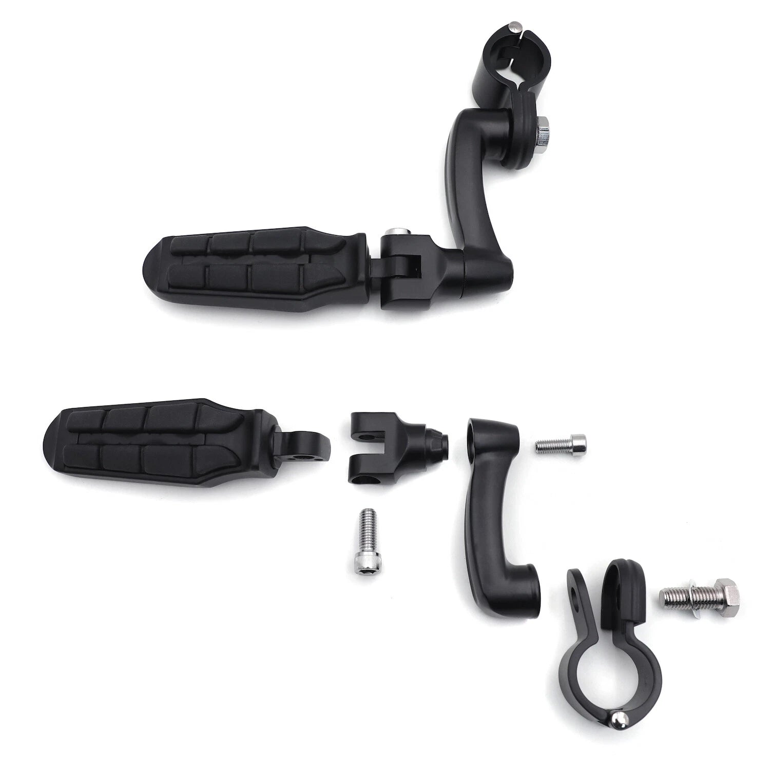Saddle FootPeg Arched Footrest for Harley (1.25" Engine Guard Crash Bar)
