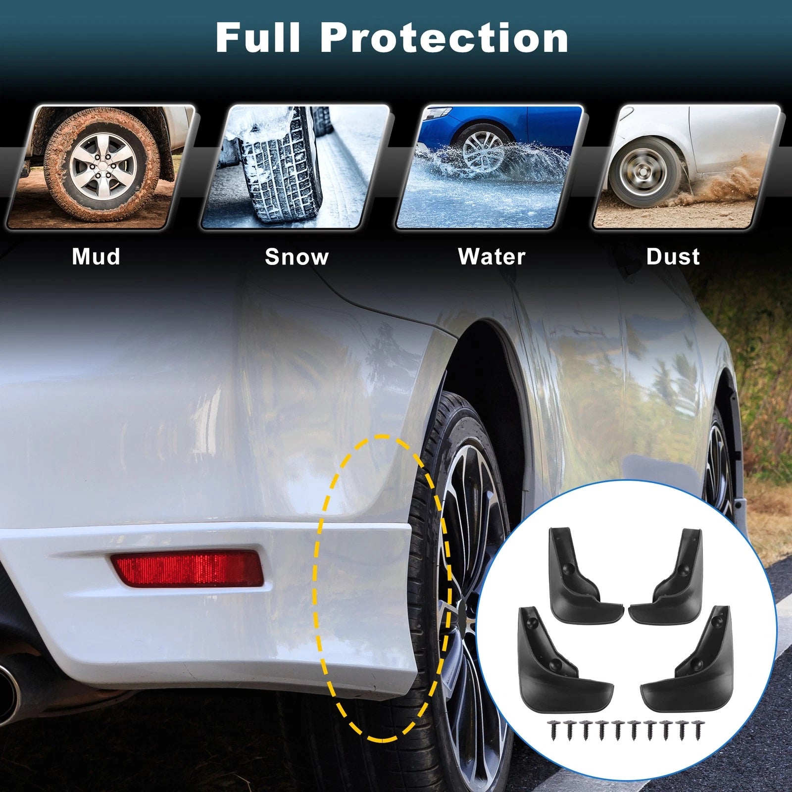 Set of 4 Mud Flaps Splash Guards for Suzuki Swift (2005–2010)