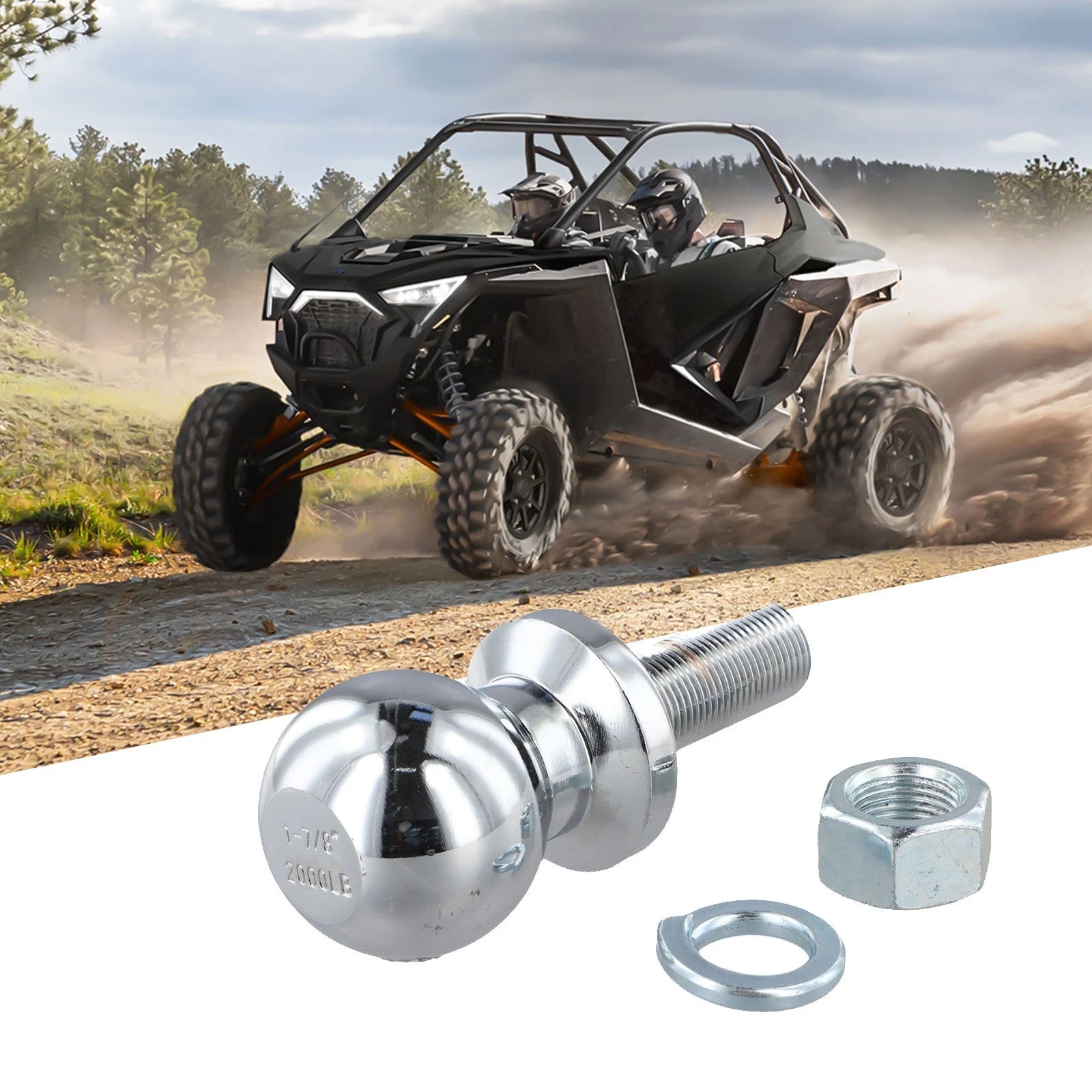 ATV Trailer Ball for Beach Car Trailer (2000lbs Towing Capacity)