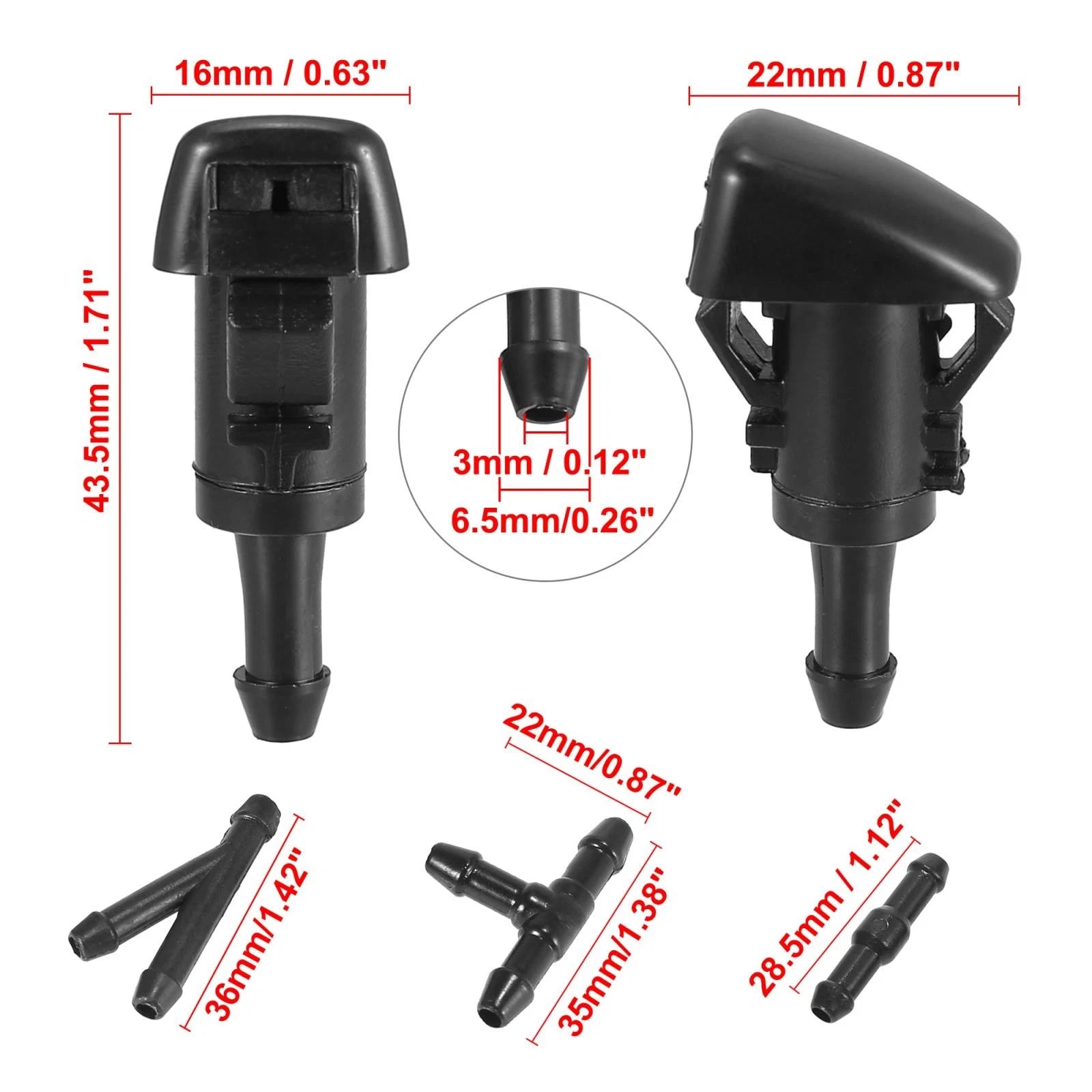 Front Windshield Washer Nozzle Set 4pcs for Dodge (2005–2015)