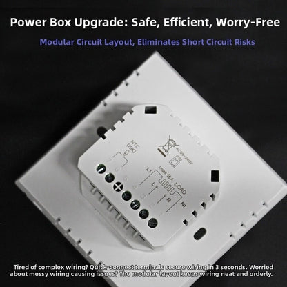 Compact White Screenless Thermostat 12.4mm Flush Mount 95-240VAC