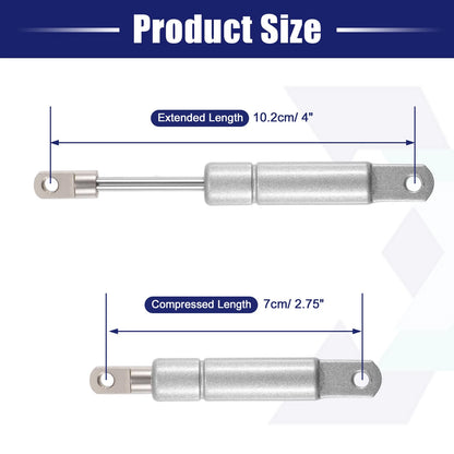 2 Pcs Lift Supports Struts for Universal Applications (4 Inch, Silver Tone)