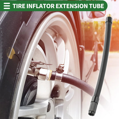Tire Inflator Extension Tube 7.09in 1pc for Car and Bicycle (Black)