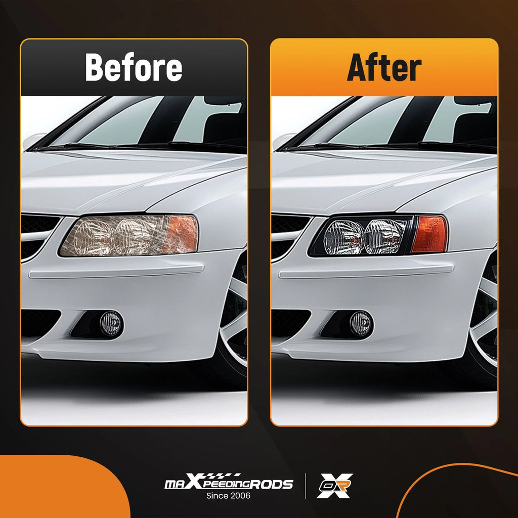 Front Pair Headlight Lens Cover for BMW E60 E61 545i 550i (2003–2010)