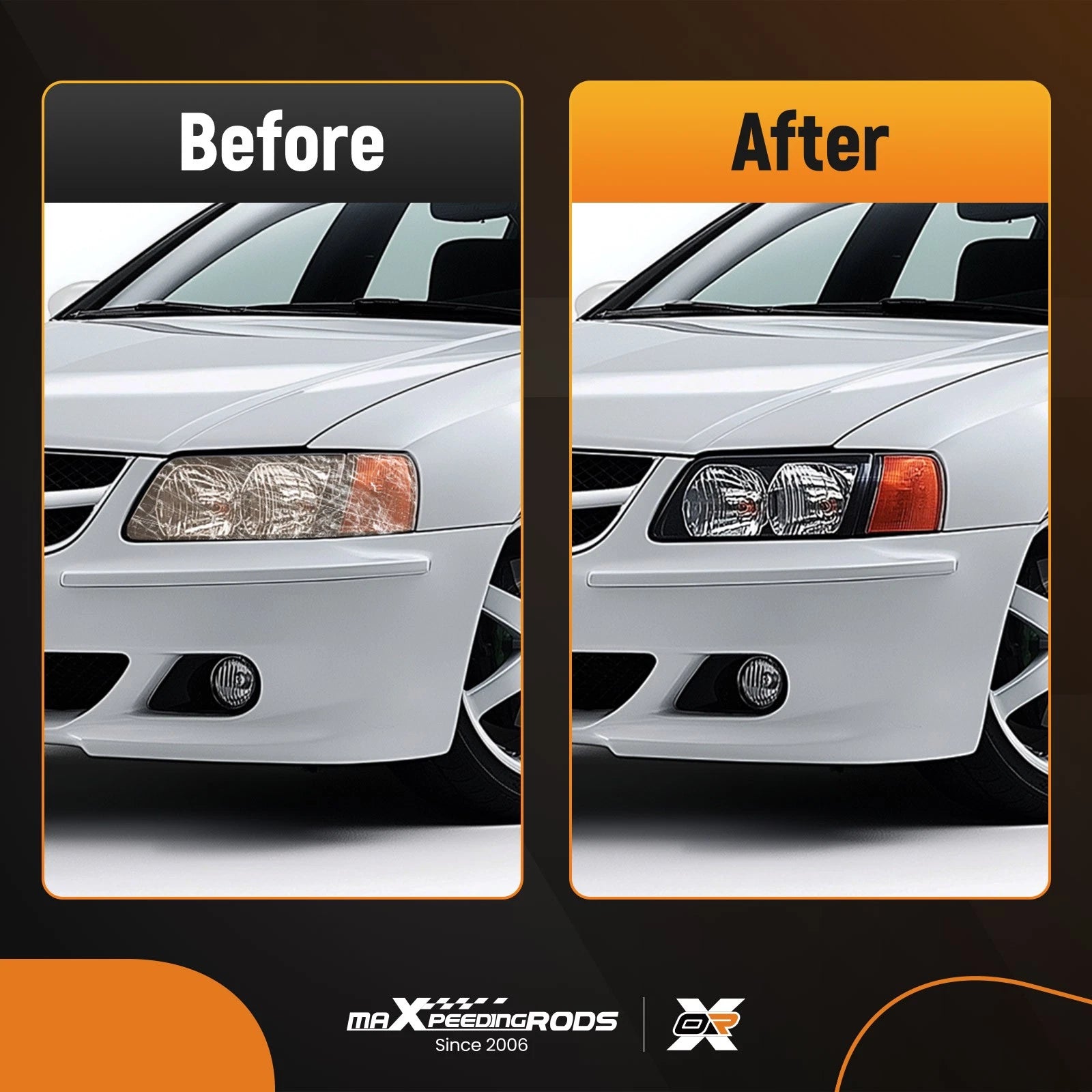Front Pair Headlight Lens Cover for BMW E60 E61 545i 550i (2003–2010)