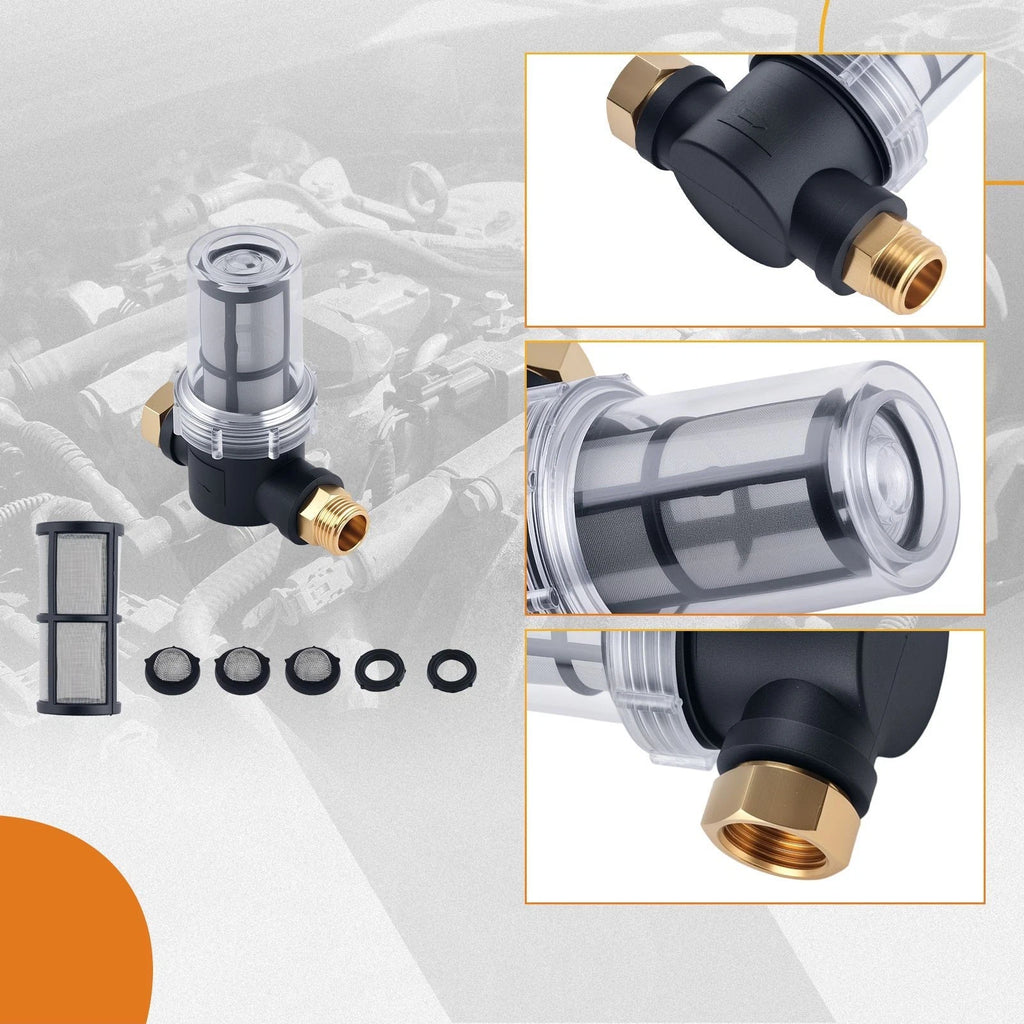 Inline Water Filter for Pressure Washer Hose Pump Protection