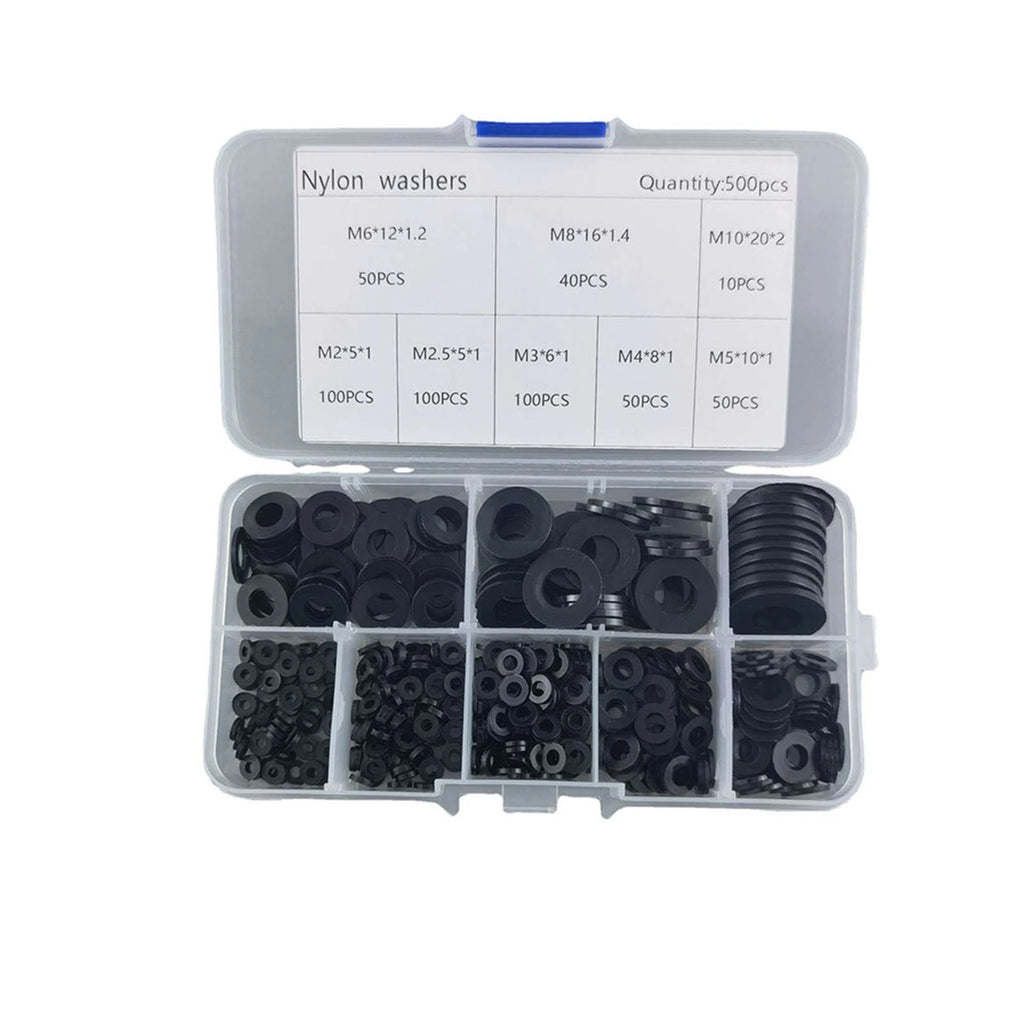500pcs Nylon Flat Washers for All Vehicles (Universal)