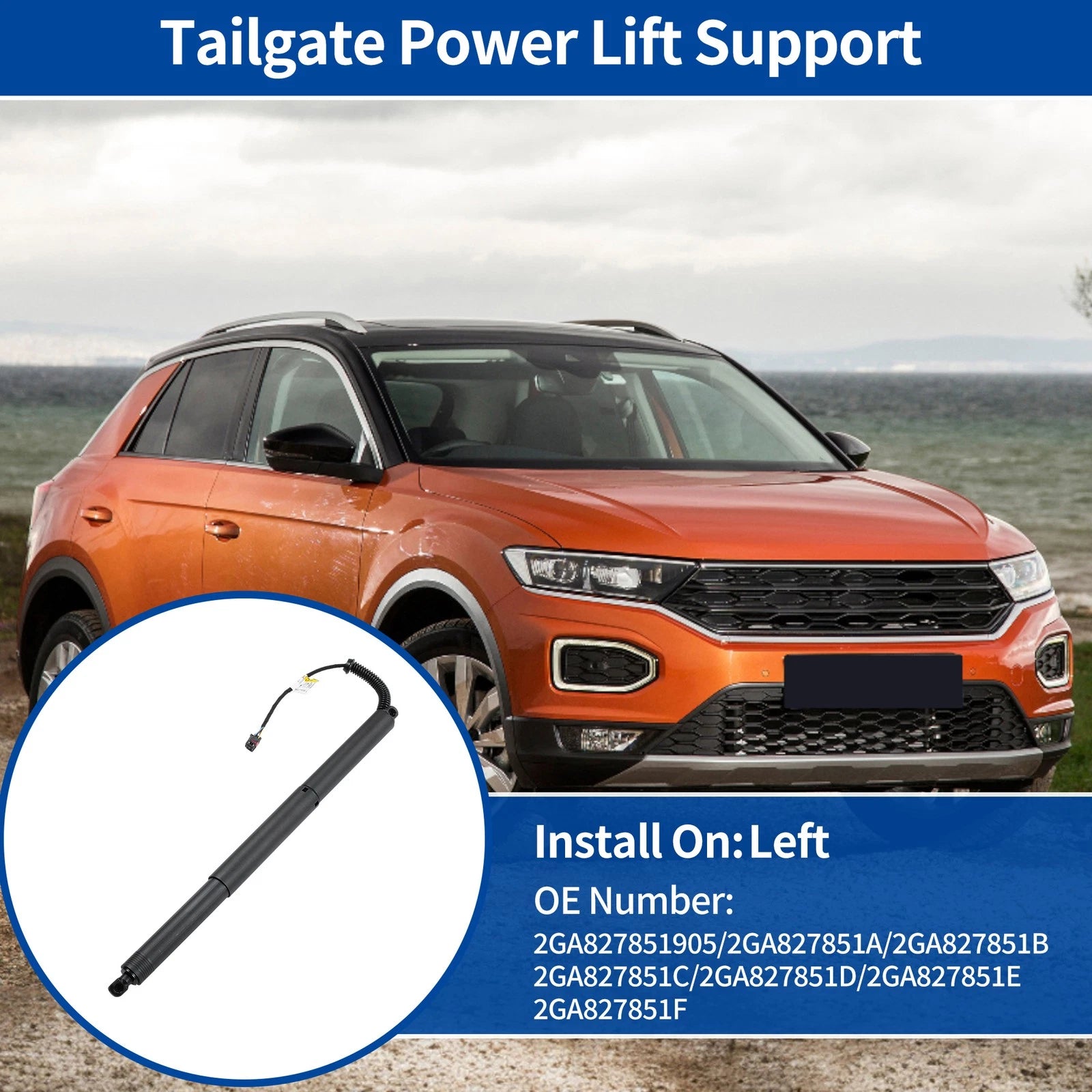Left Tailgate Power Lift Support Replacement for Volkswagen T-Roc (2018–2021)