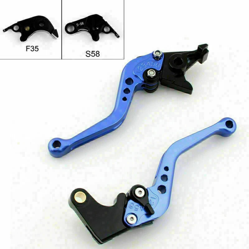Short Brake Clutch Levers for Suzuki GSXR600 GSXR750 GSXR1000 (2005–2010) - Blue