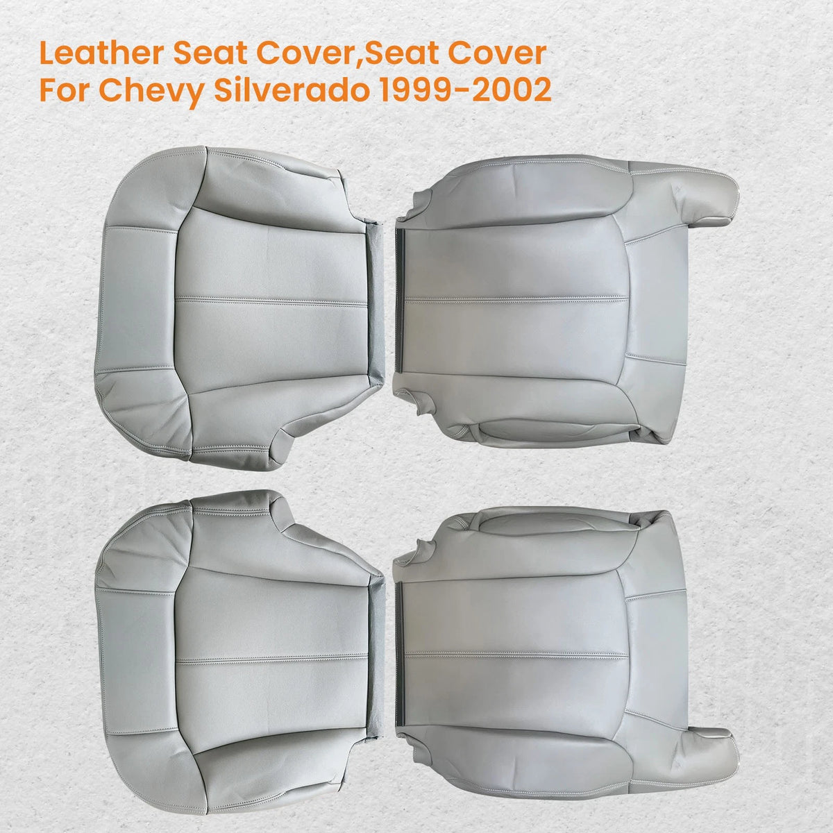 Leather Seat Cover for Chevy Silverado GMC Sierra (1999–2002) Gray