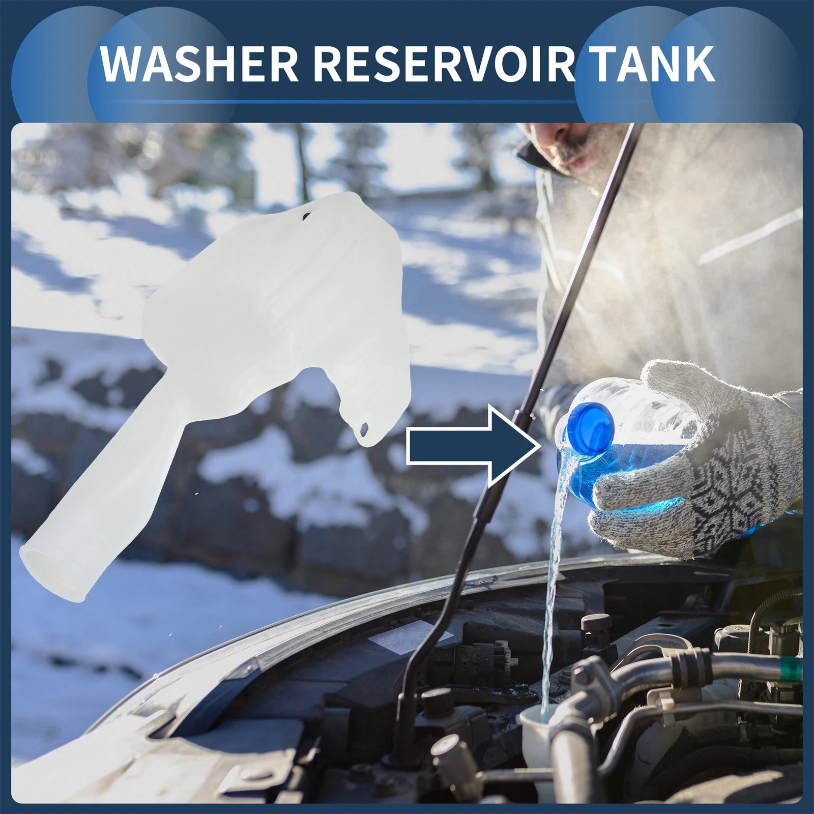 Windshield Washer Reservoir Replacement for Mercedes-Benz White A-Class (2013–2018)