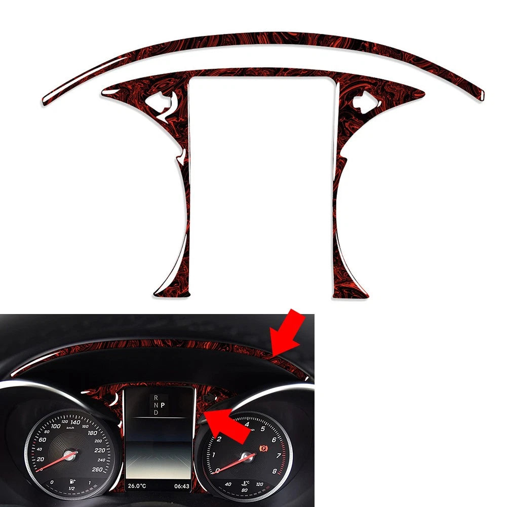 2pcs Speedometer Panel Cover Trim for Benz C GLC Class W205 X253 (2015–2021)