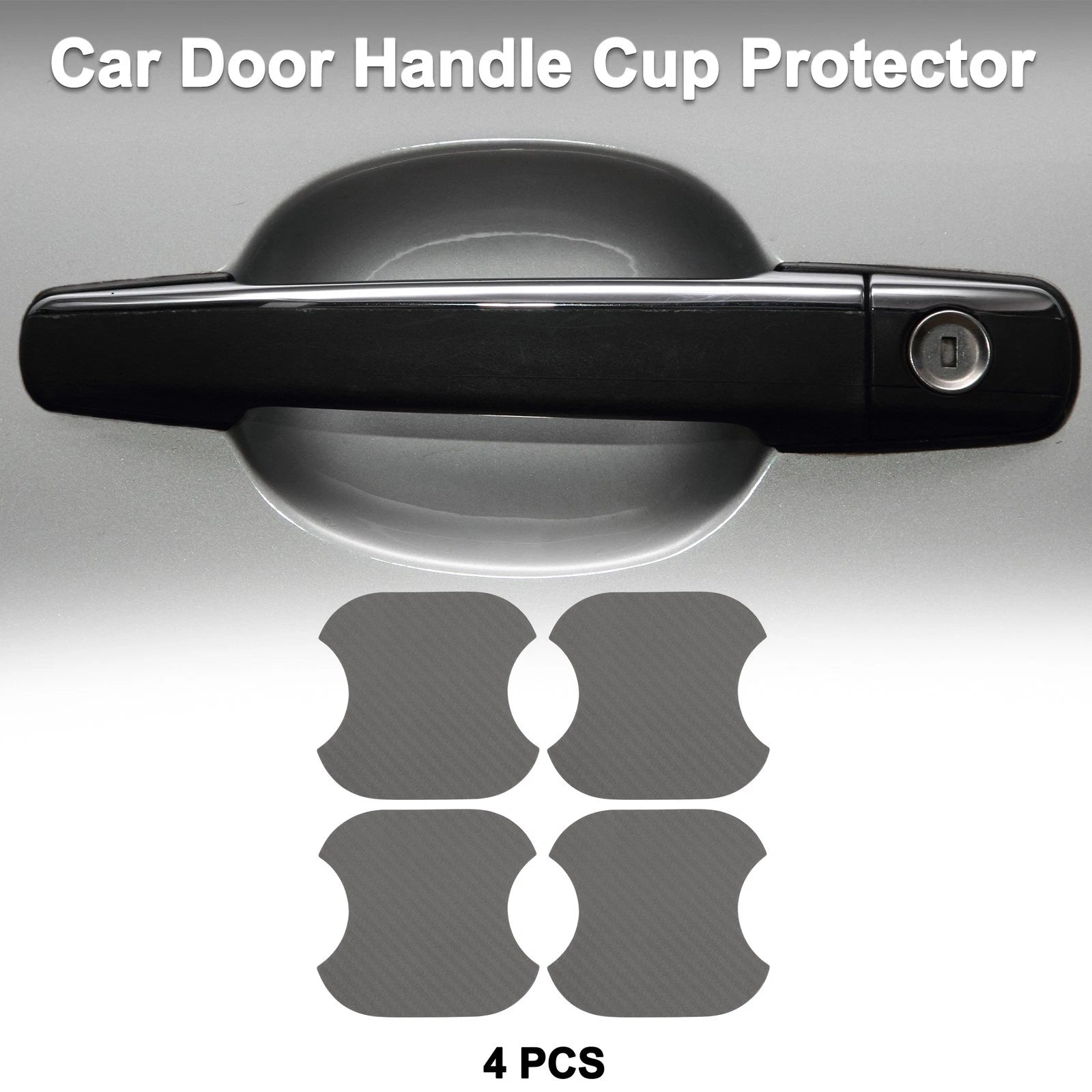 Car Door Handle Scratch Protector for Universal Vehicles (91x93mm, Gray)