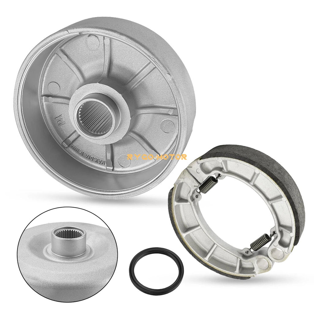 Rear Brake Drum Hub & Brake Shoes for Honda Rancher 420 TRX420 (2007–2013)