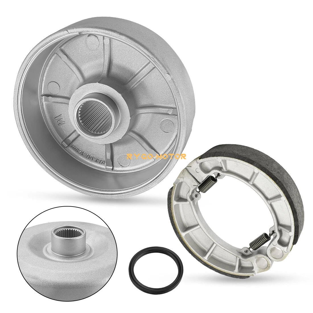 Rear Brake Drum Hub & Brake Shoes for Honda Rancher 420 TRX420 (2007–2013)