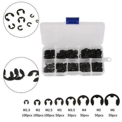 Stainless Steel E Clips Circlip Kit for Assorted Applications (M1.5 - M6)