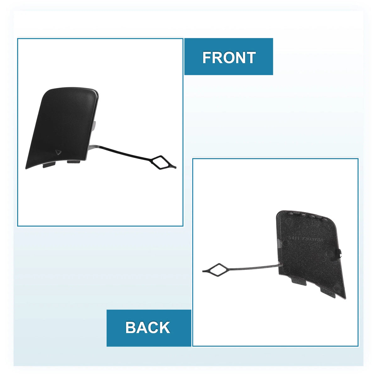 Front Bumper Tow Hook Cover for BMW X1 E84 (2012–2015) 51117345034 Black