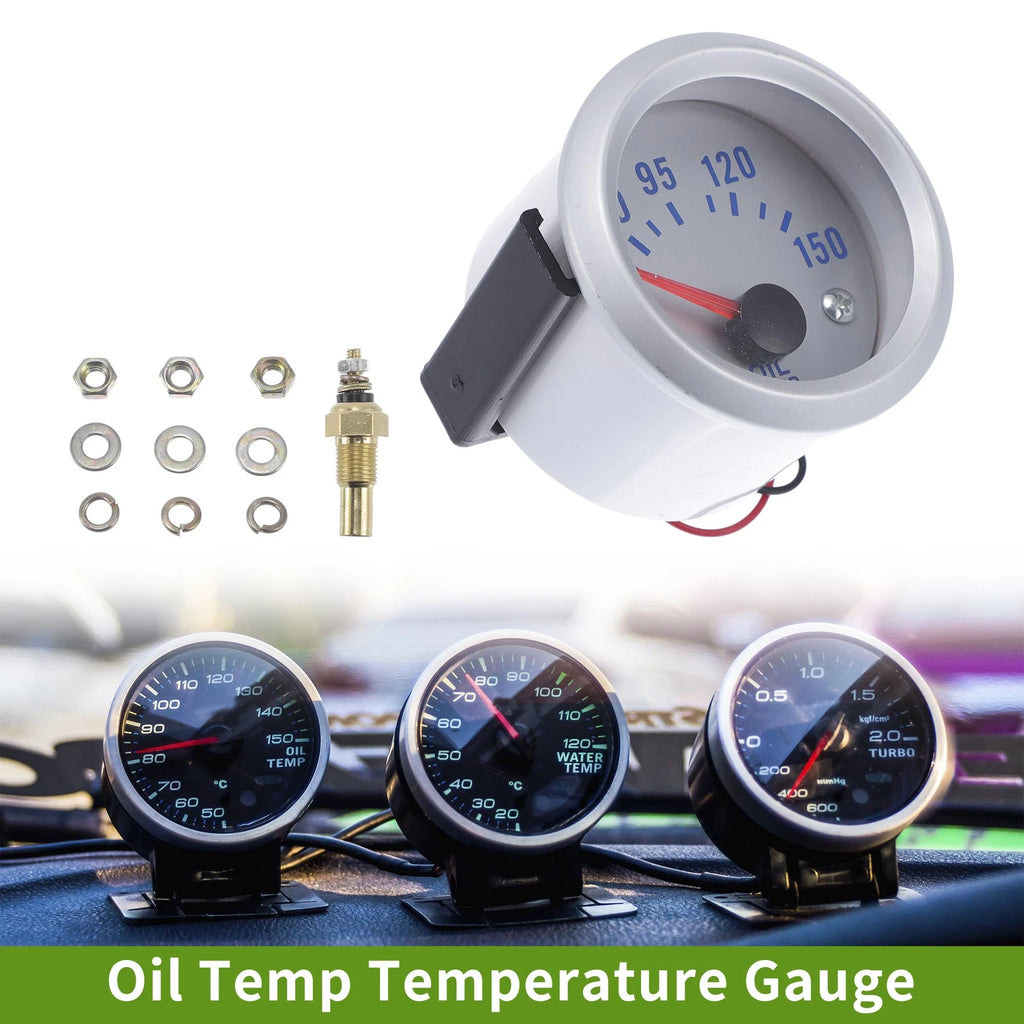 2" Oil Temp Gauge Meter Kit for Universal Vehicles (52mm)