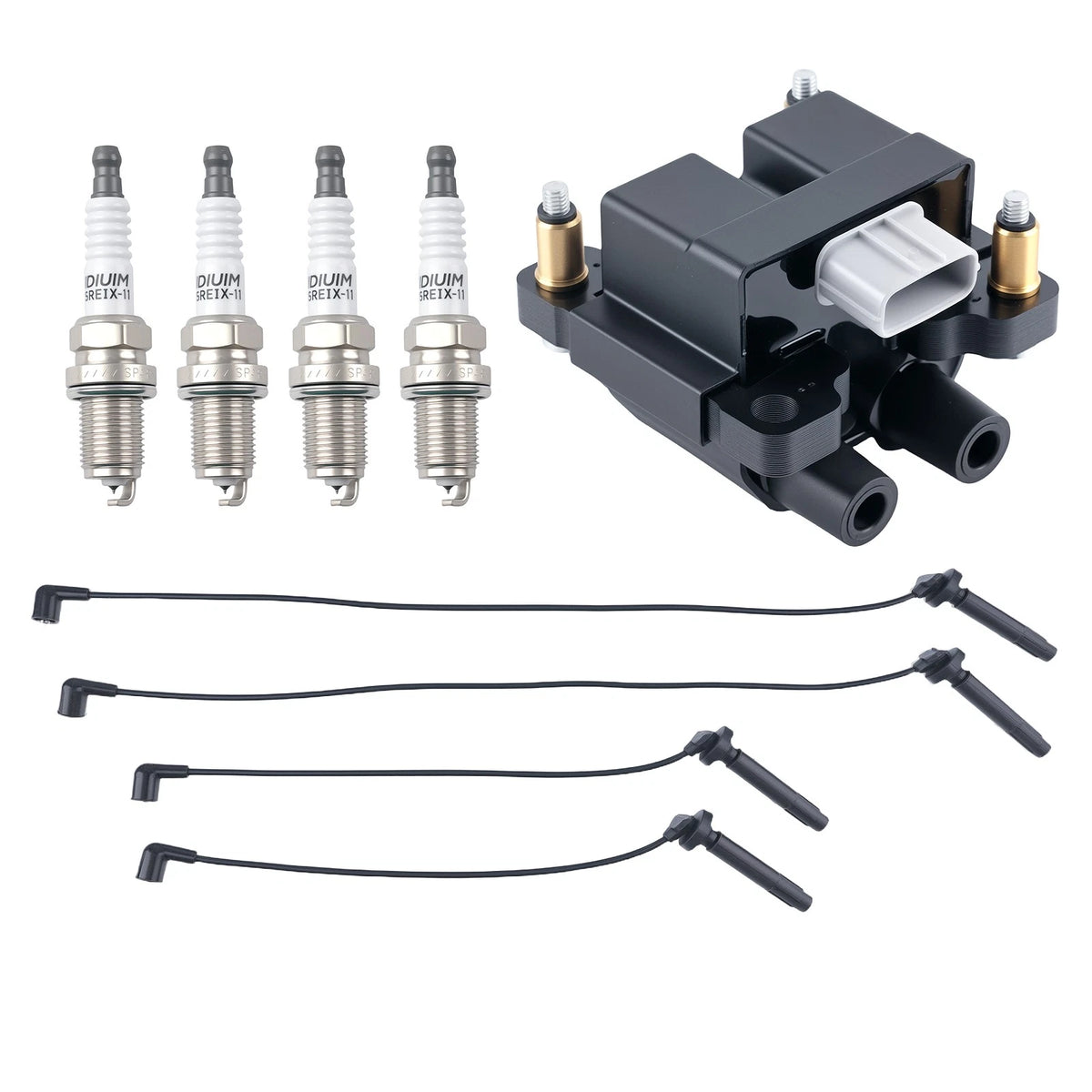 Ignition Coil Set with Iridium Plugs & Wires for Subaru 2.5L H4 (2009–2011)