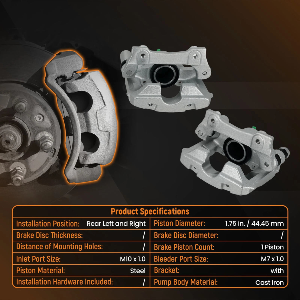 Rear Disc Brake Caliper Assembly for Lexus GS350 (2007–2011), GS430 (2006–2007) 19-B3312