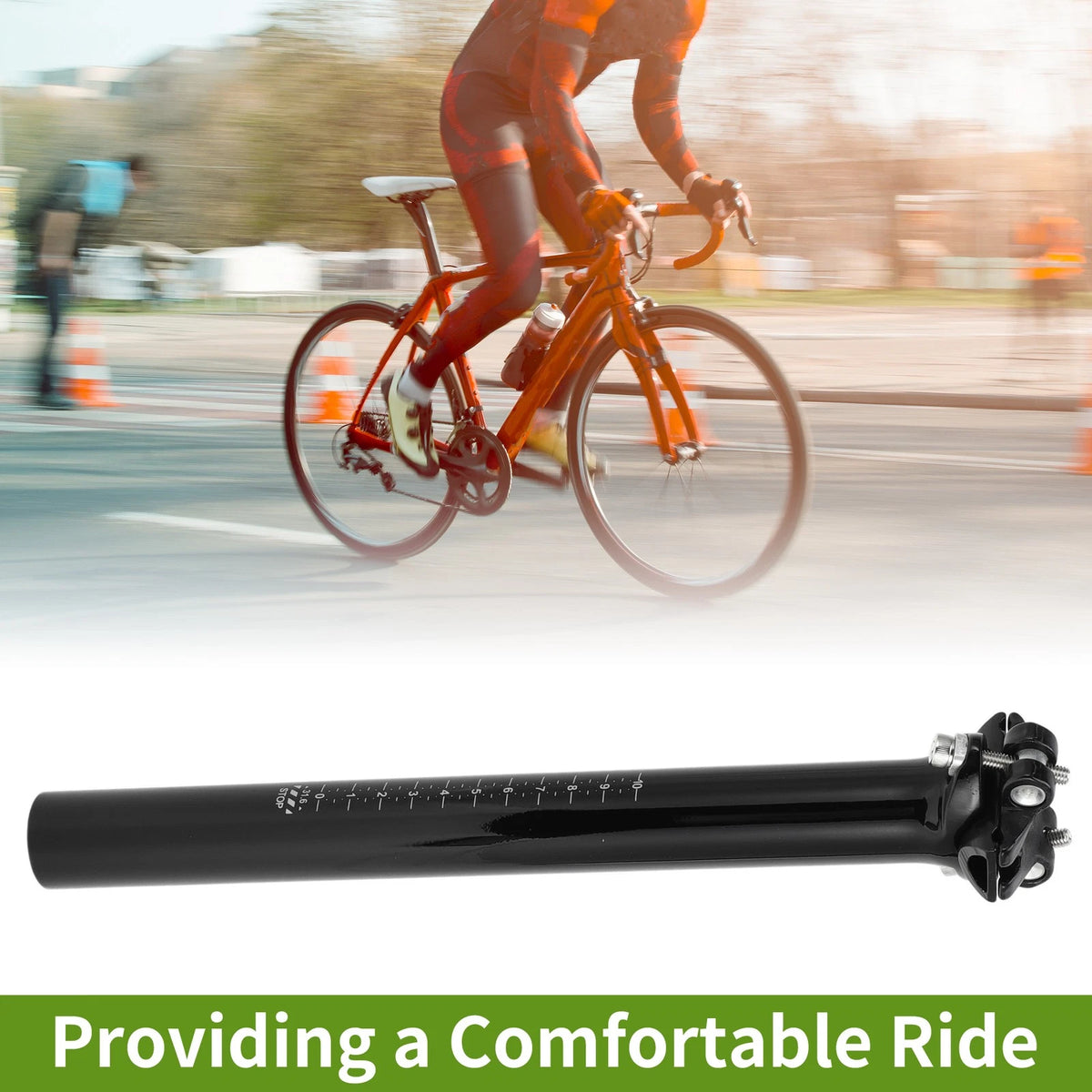 Bike Seat Post 31.6mm 300mm Adjustable Angle Lightweight for Carbon Fiber Frame