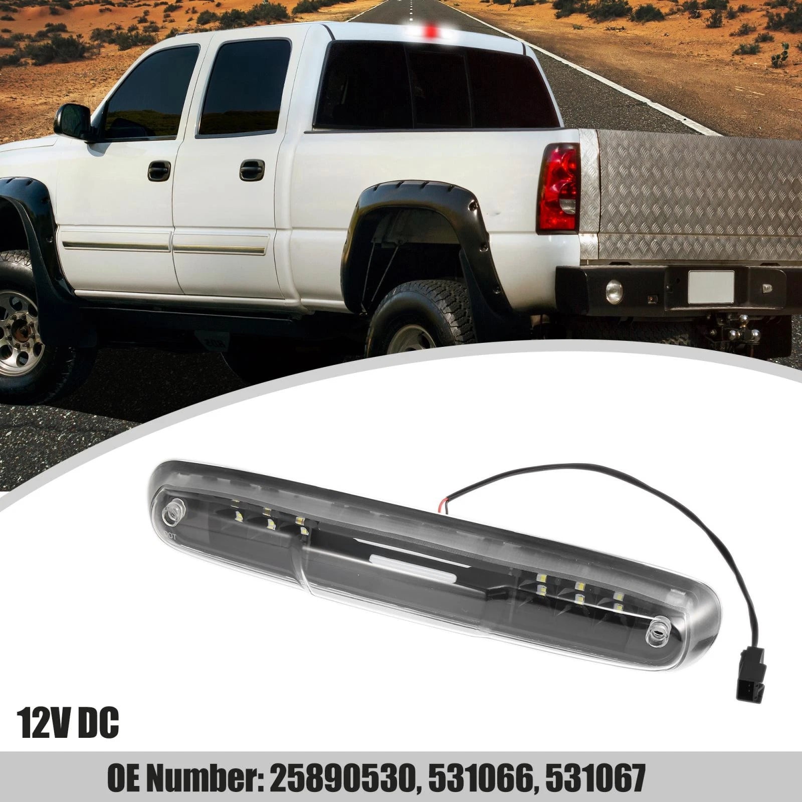 3rd Brake Light High Mount Stop Lamp Replacement for Chevrolet Silverado 2007–2013