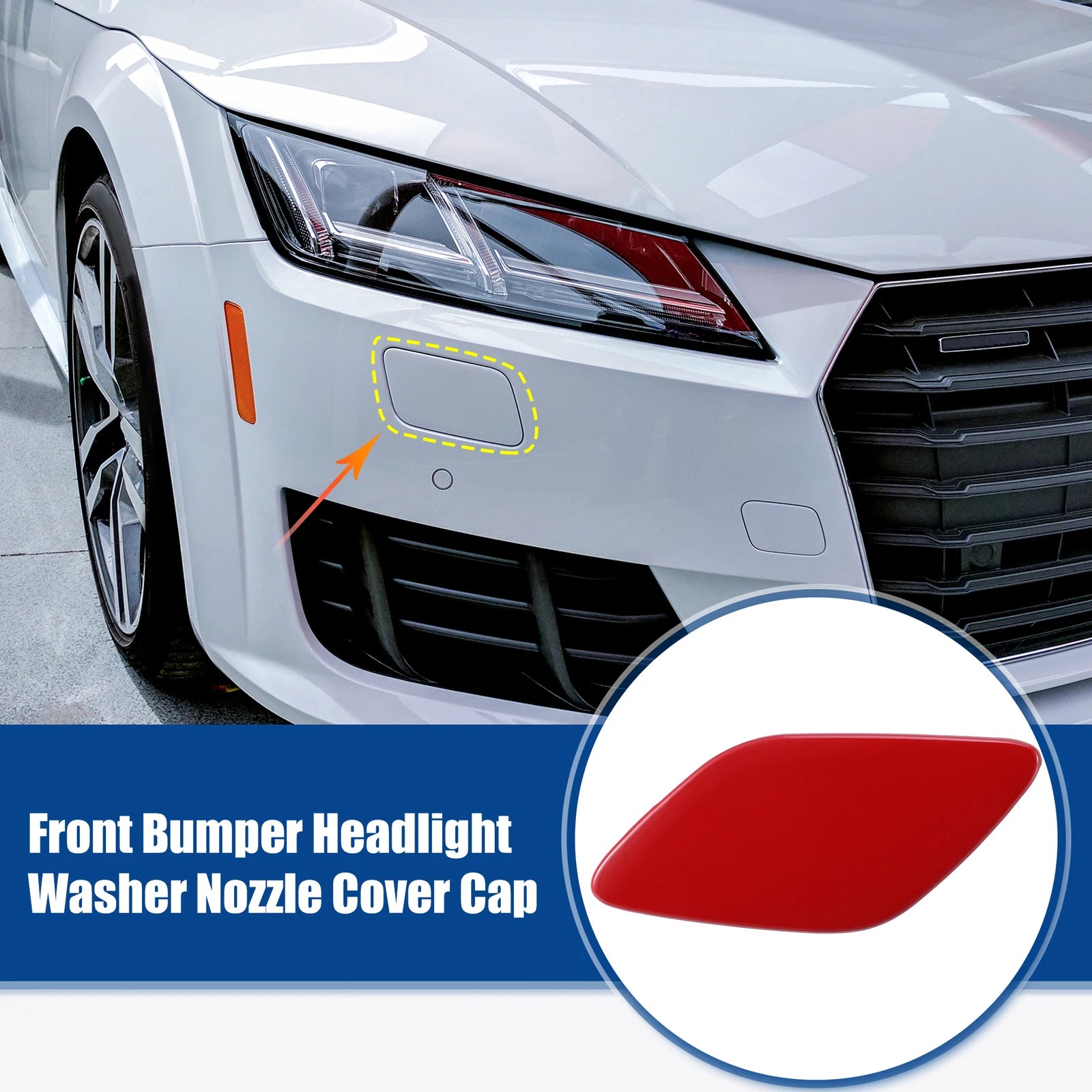 Front Left Headlight Washer Nozzle Cover for BMW 328i (2012–2013) Red