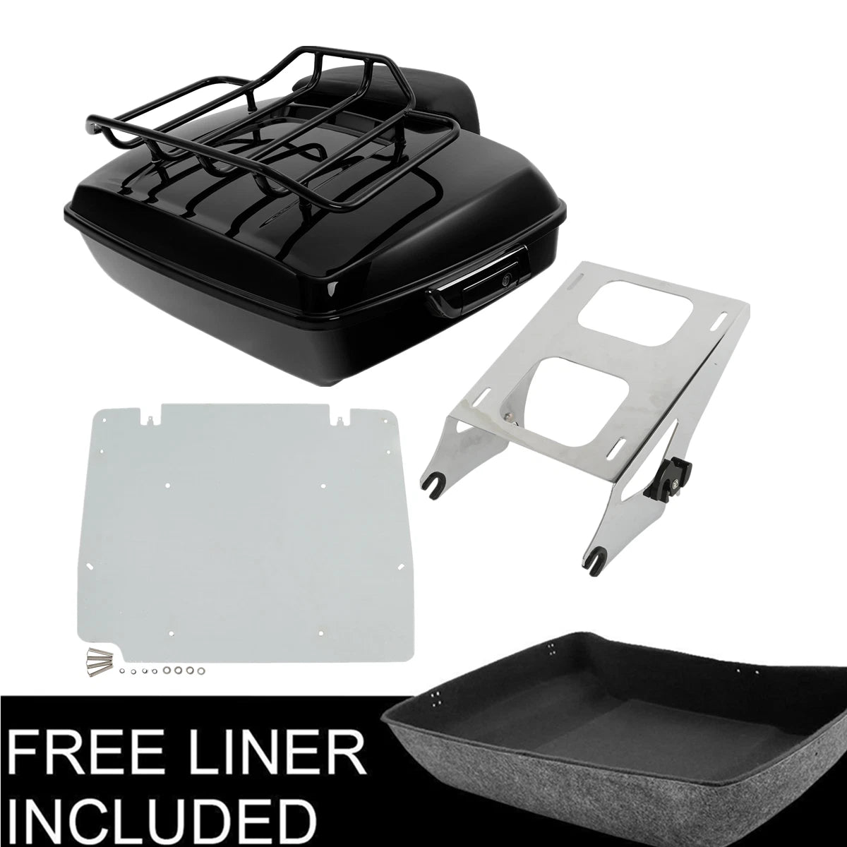 Chopped Trunk Pad Mount Rack Base Plate for Harley Electra Road Glide (2014–2026)