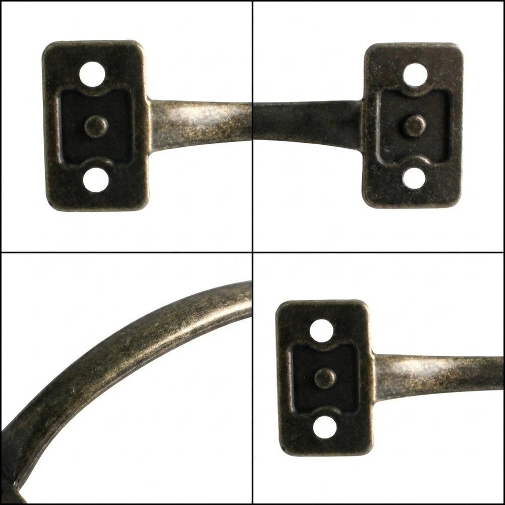 Zinc Alloy Cabinet Pulls Antique Bronze Finish 4-Hole Mount for Wood Doors
