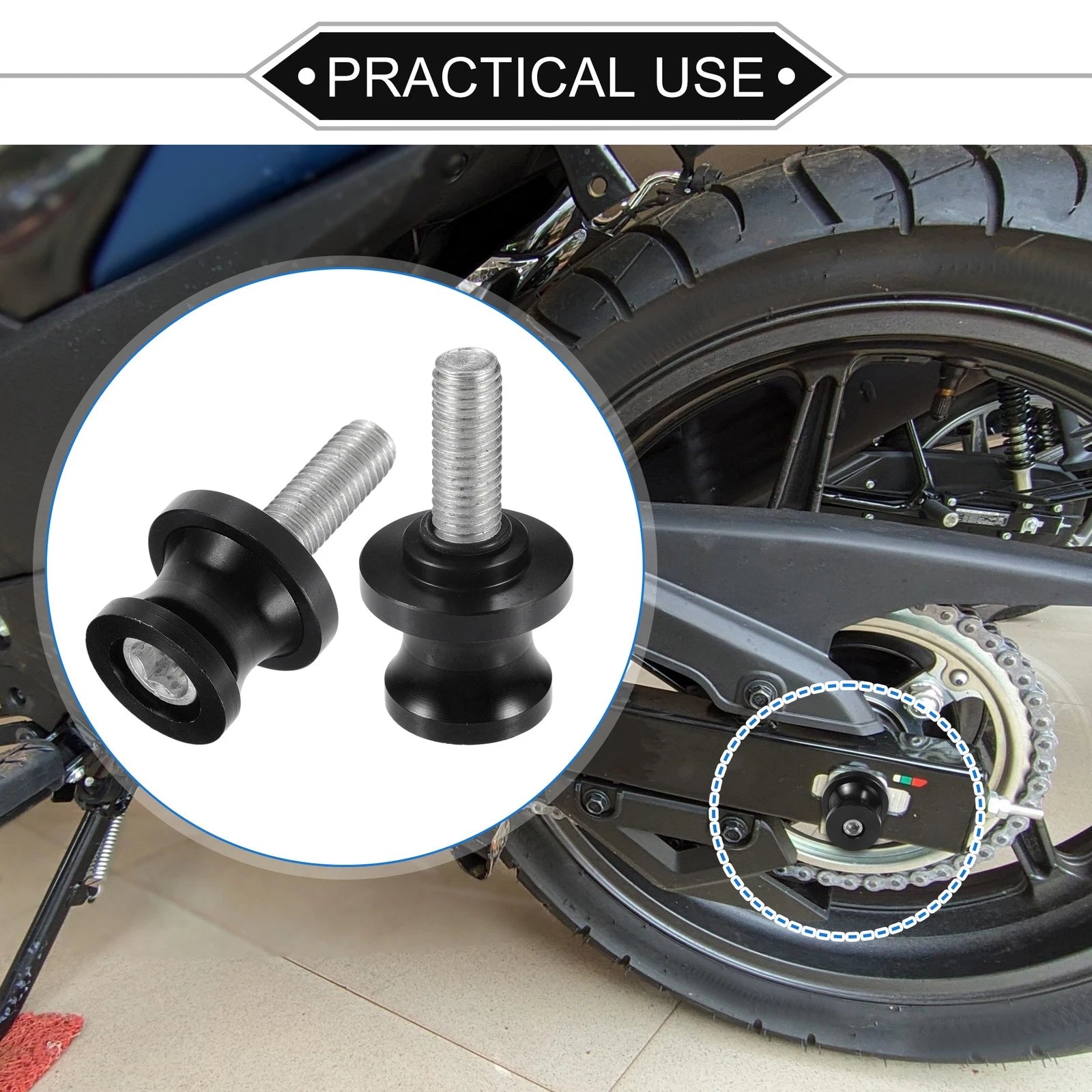 Swingarm Spools 10mm CNC Pair Replacement for Motorbike (Universal)