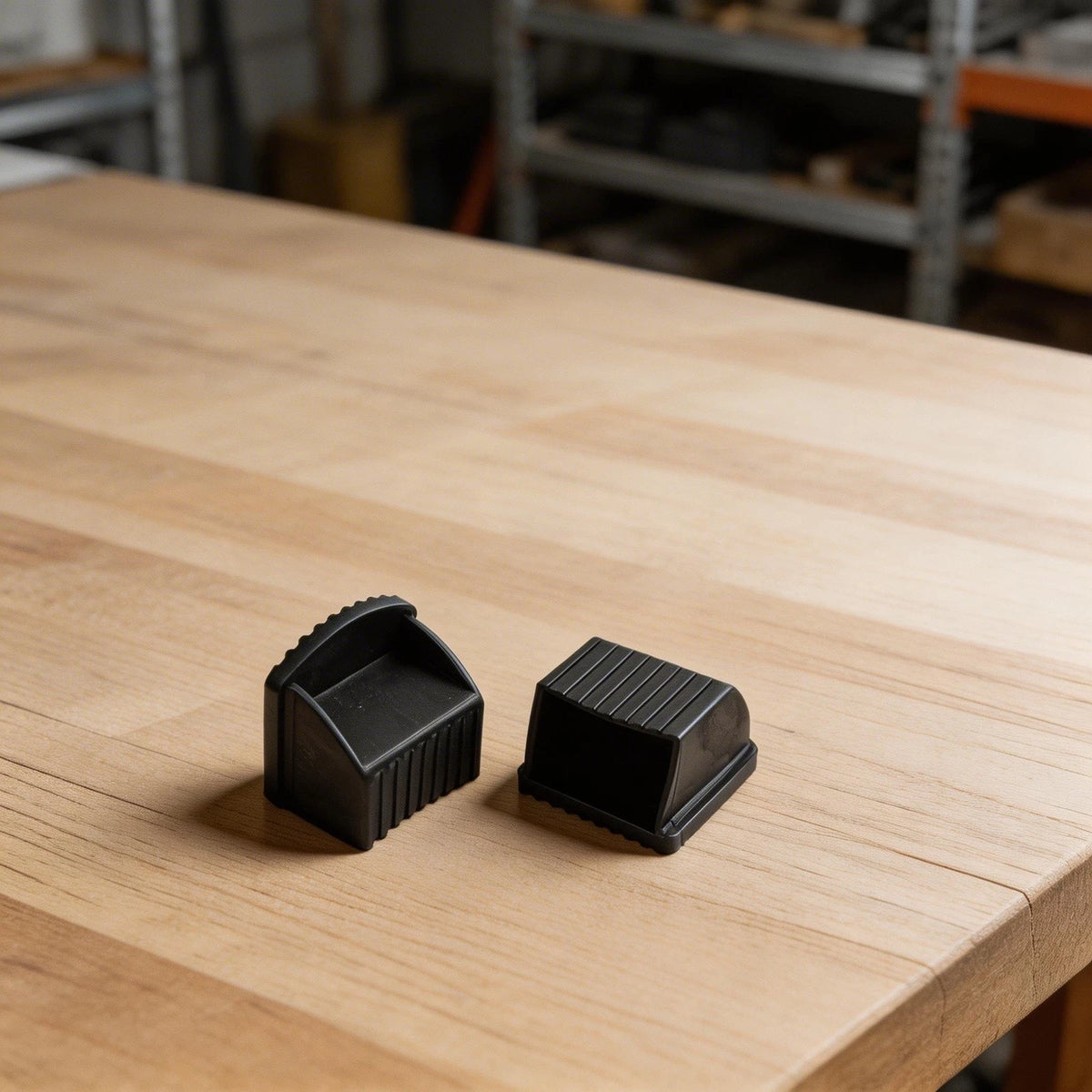 2X Rectangle Cap Protectors for Gym Equipment (70x50mm) Rubber