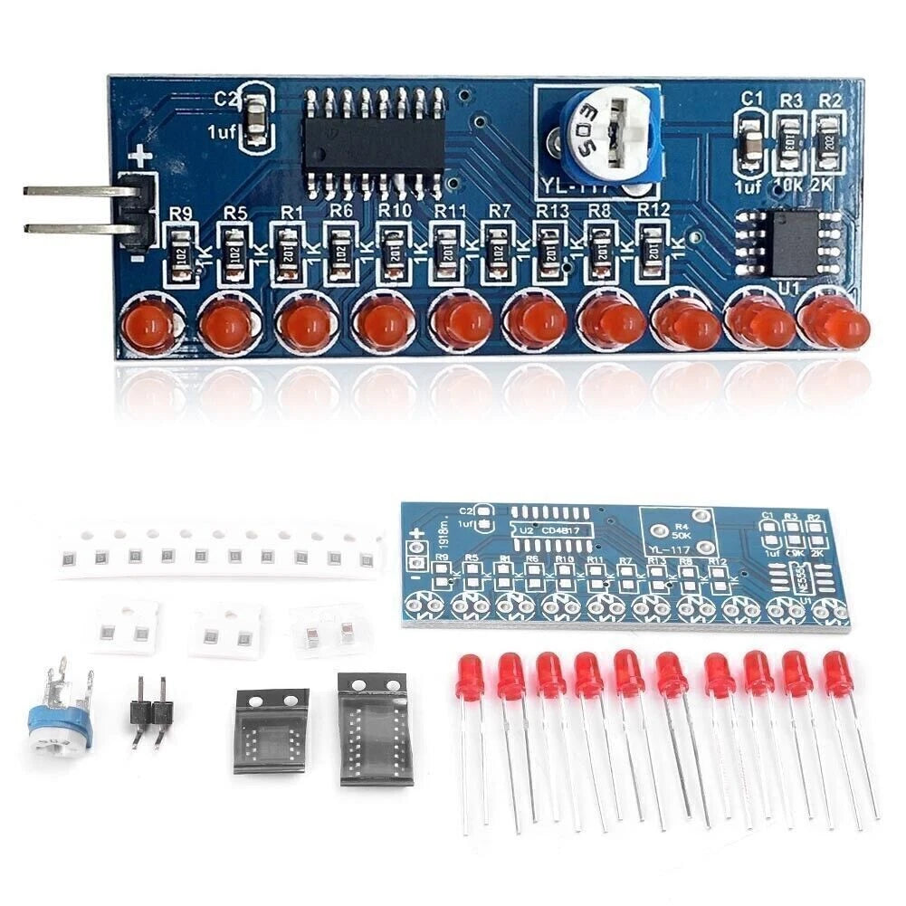 Running LED Flow Light Kit for DIY Projects (NE555, CD4017)
